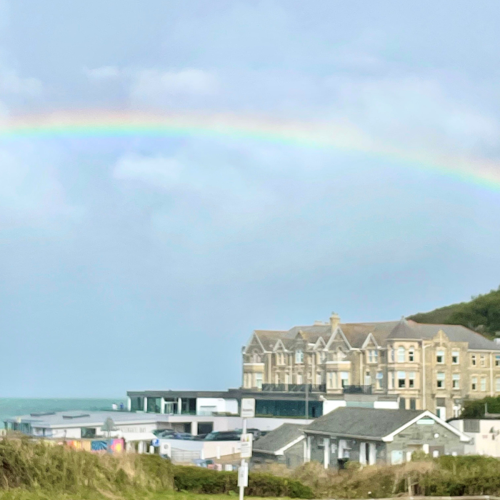 Rainbow over Newquay Beach 