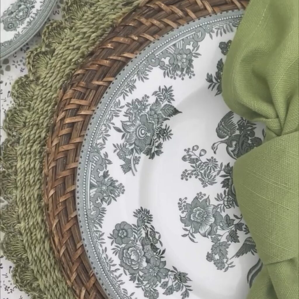 Burleigh green asiatic pheasants dinner plates